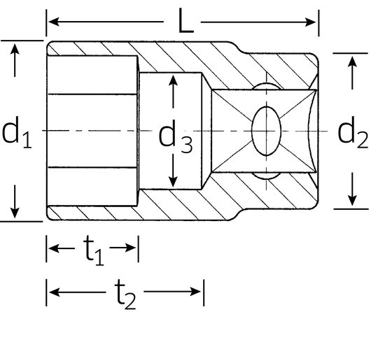 03030011 STAHLWILLE 1/2" 11 mm lizdas