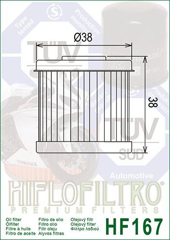 HF167 Hiflofiltro alyvos filtras