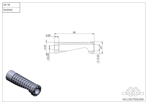 UF-18-KIT-B GILLES TOOLING lenktyninių kojų atramų rinkinys, juodos spalvos