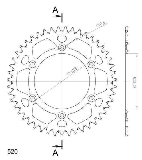 11212AR47 Supersprox supersprox alu rear sprocket ho cr/crf red 47