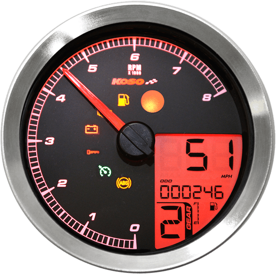 BA051200 KOSO NORTH AMERICA tachometer multi meter hd-04 silver