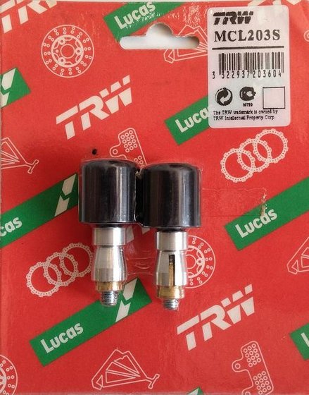 TRW mini aluminum black handlebar end cap