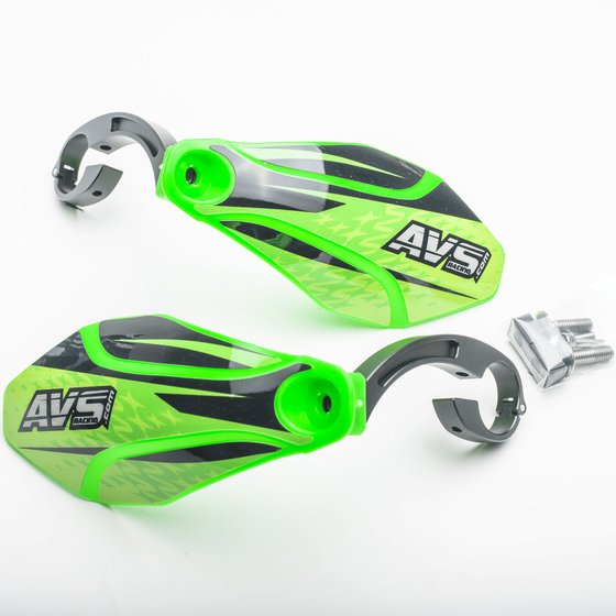 AVS RACING aluminum hand guards (green/black)