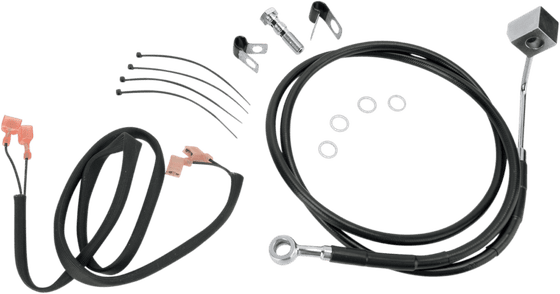 640220-BLK DRAG SPECIALTIES rear black brake line for flst87-99