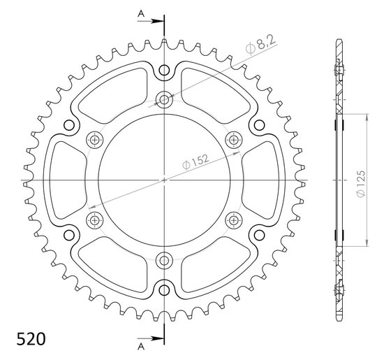 92340R50 Supersprox supersprox stealth rear sprocket beta rr 2013-2018 red