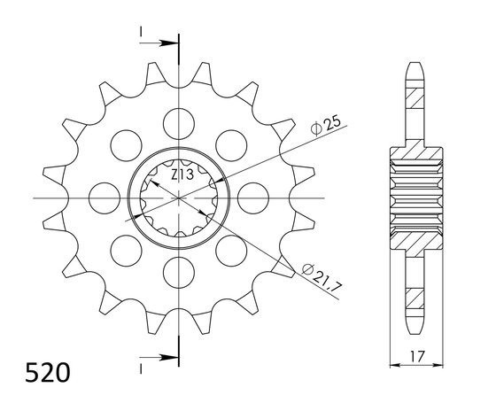 20410S16 Supersprox supersprox front sprocket 1381.16rb with rubber bush