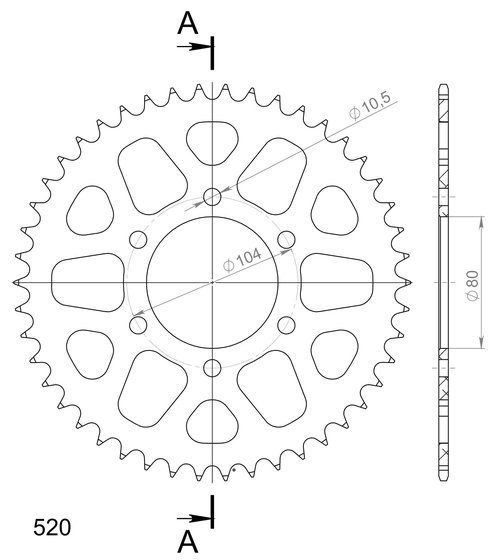 17403AK46 Supersprox supersprox alu rear sprocket ka black 46