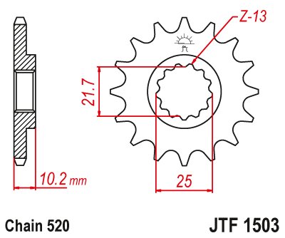 206112JT JT Sprockets front sprocket 12tooth pitch 520 jtf150312