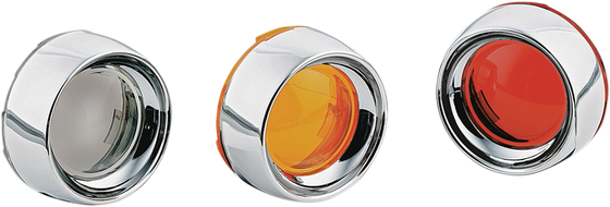 2107 KURYAKYN deep dish smoke lens turn signal bezels with chrome finish