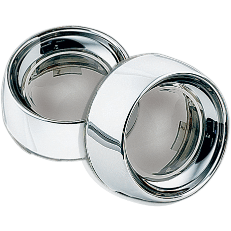 2107 KURYAKYN deep dish smoke lens turn signal bezels with chrome finish