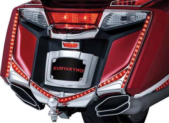 3237 KURYAKYN vertical rear led light strips with red lenses chrome