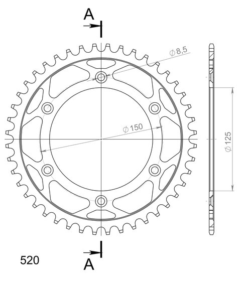 RFE-990:44-BLK Supersprox steel rear sprocket