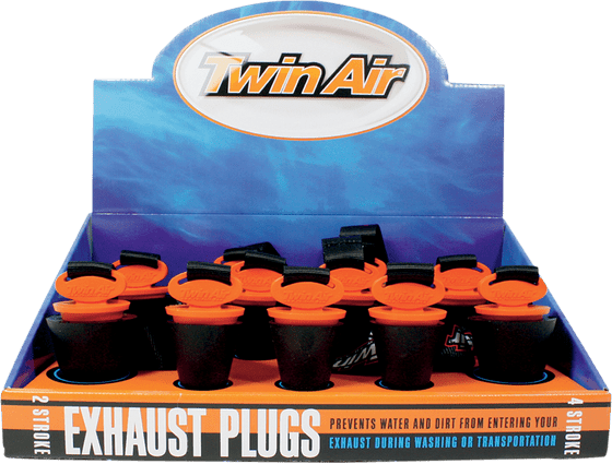 TWIN AIR exhaust plug display (11 pieces) - 6 large, 5 small