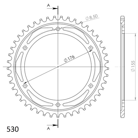 86601-45 Supersprox supersprox / jt rear sprocket 2011.45