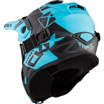 CKX helmet + goggles titan climb mat light blue