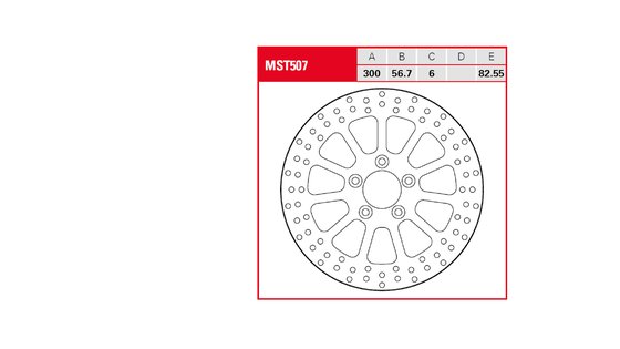 MST507 TRW fixed round brake rotor