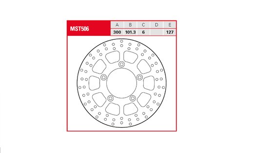 MST506 TRW fixed round brake rotor