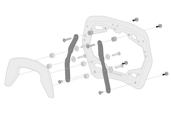 SW-MOTECH adapter kit for pro side carrier (black)