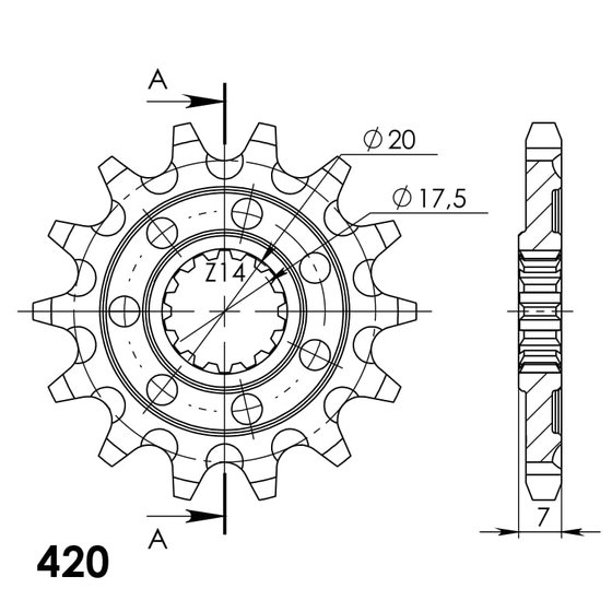 20560-14 Supersprox supersprox front sprocket 560-14.2