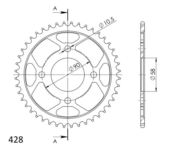 10204-44 Supersprox supersprox rear sprocket 1221.44