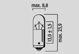 3038 FLOSSER 12v 3w ba9s bulbs (pack of 10)