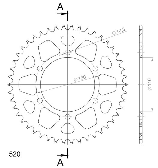 13812AK46 Supersprox supersprox alu rear sprocket su/ya black 46