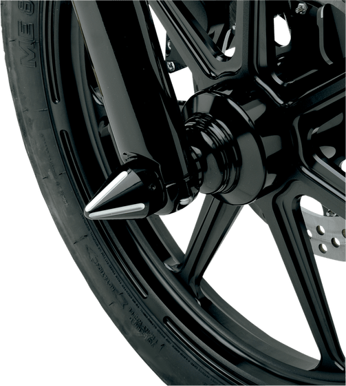 LA-7813-00B LA CHOPPERS spike axle caps in black contrast cut for harley-davidson