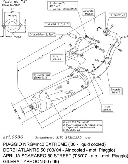 0586 SITO sito exhaust for aprilia