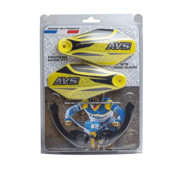 AVS RACING aluminum hand guards (yellow/black)