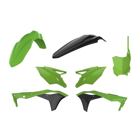 90836 POLISPORT green and black body kit for kawasaki kxf 17-20