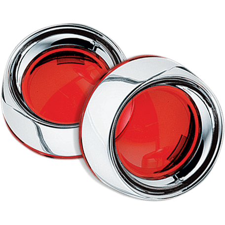 2109 KURYAKYN deep dish bezels with red lens for bullet turn signals