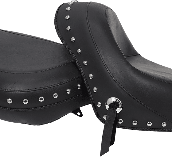 76520 MUSTANG wide studded touring seat with conchos for 2-up riding