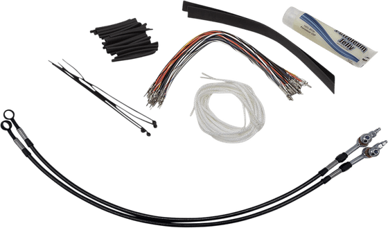 109714-B FAT BAGGERS INC. 14" black hydraulic clutch and brake cable/hose kit