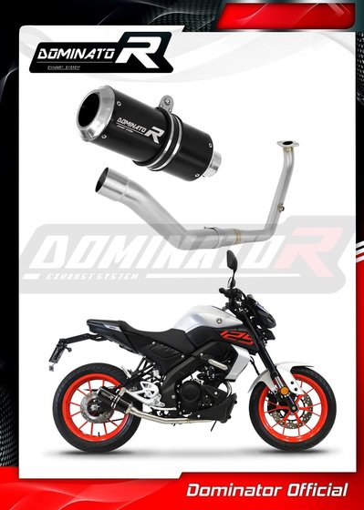 YA151DCBL-S Dominator full exhaust system silencer gp black