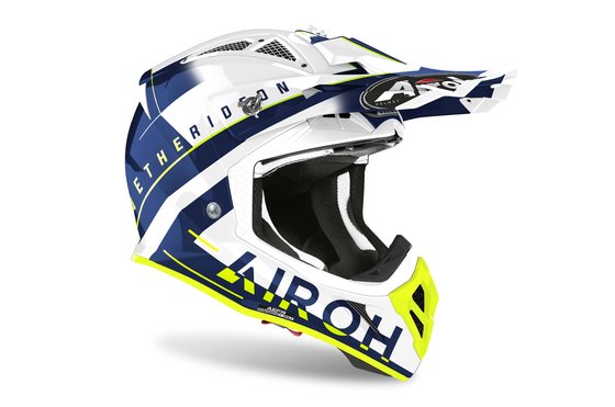 AIROH aviator ace amaze blue cross helmet