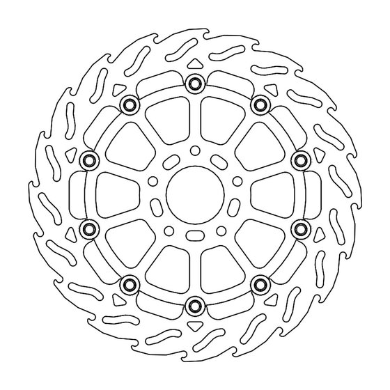 112330 MOTO-MASTER street front left brake disk flame floating for optimal cooling and resistance