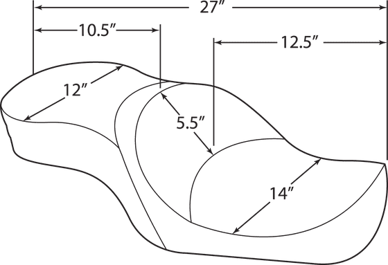 0804-0297 DRAG SPECIALTIES SEATS wide low-profile rear 2-up vinyl black seat