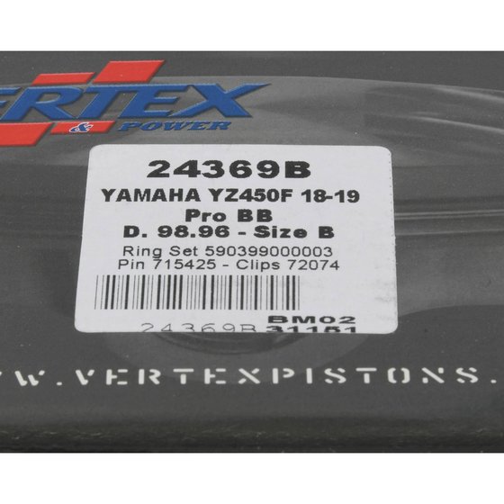 24369 Vertex forged big bore piston kit