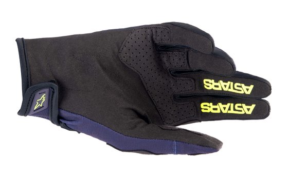 ALPINESTARS glove techstar dark blue/yellow fluo