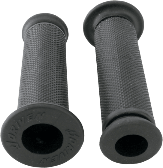 DRIVEN RACING diamond grippy handlebar grips - black (open end)