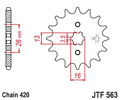 JTF563 JT Sprockets steel front sprocket