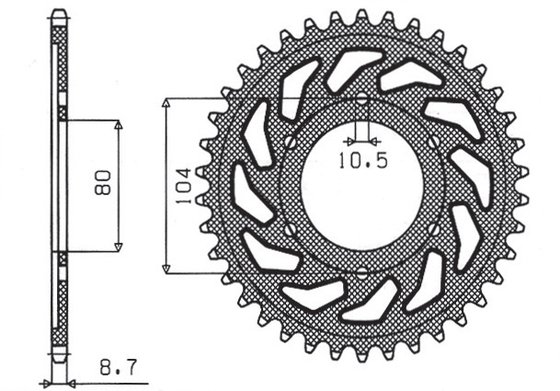 SUN1-5353-41 SUNSTAR SPROCKETS rear sprocket