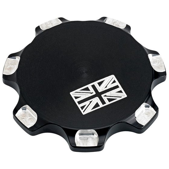 09-040BB JOKER MACHINE union jack billet gas cap (black)