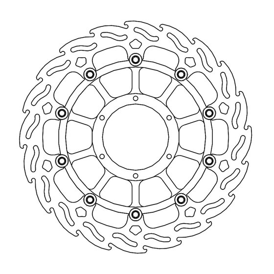 113037 MOTO-MASTER street front right brake disk flame floating for optimal cooling and resistance