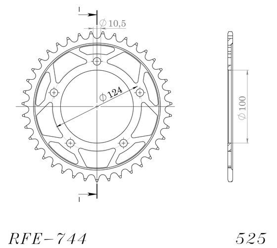 50614-39 Supersprox supersprox / jt rear sprocket 744.39