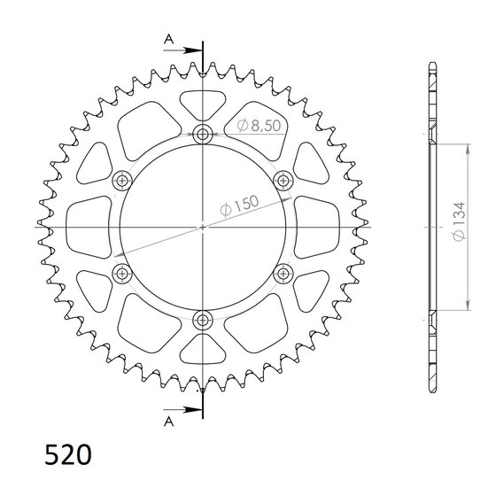 17206AG50 Supersprox supersprox rear sprocket alu ral-460:50 green