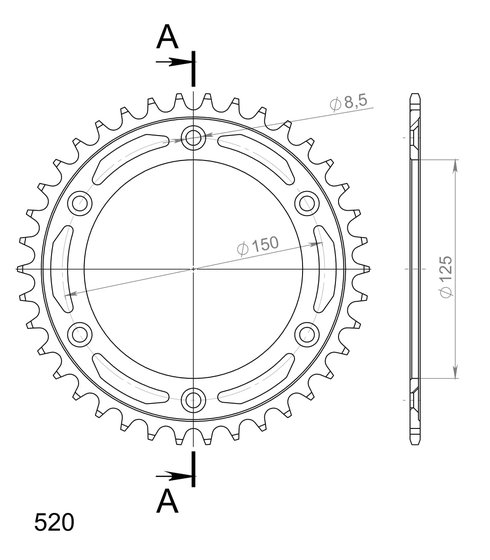 71304-38 Supersprox supersprox steel rear sprocket ktm/husqv./husab. black 38