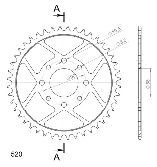 71201-44 Supersprox supersprox / jt rear sprocket 273.44