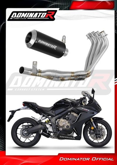 HO105DCBL-S Dominator full exhaust system silencer gp black