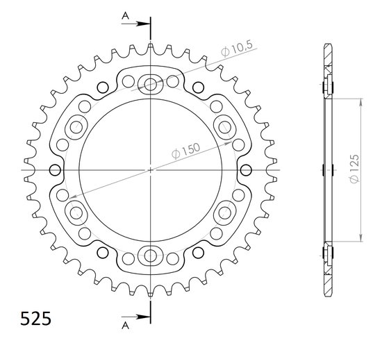 44501S42 Supersprox supersprox stealth rear sprocket gold 